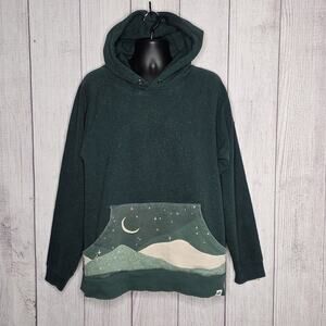 Happy Earth Organic Cotton Stargaze Moon Mountain Hoodie, sz XL